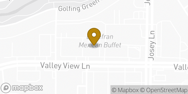 Map showing the location of AutoZone in Farmers Branch, TX 75234