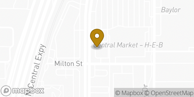 Map showing the location of Bank Of America in Dallas, TX 75206