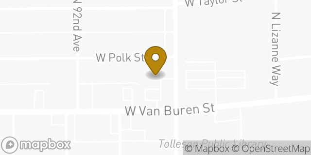 Map showing the location of Amazon Locker - Auntie in Tolleson, AZ 85353