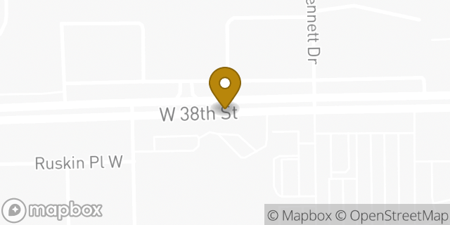 Map showing the location of 38th Street in Indianapolis, IN 46254
