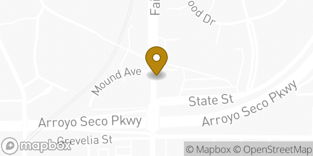Map showing the location of Starbucks in South Pasadena, CA 91030