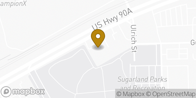 Map showing the location of Amazon Locker - Colonial in Sugar Land, TX 77478