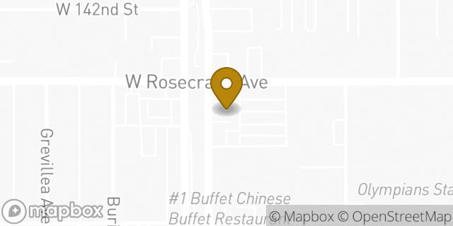 Map showing the location of Foot Locker in Hawthorne, CA 90260