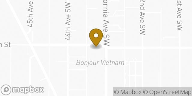 Map showing the location of Chase Bank in Seattle, WA 98116