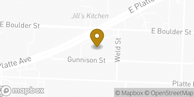 Map showing the location of AutoZone in Colorado Springs, CO 80909