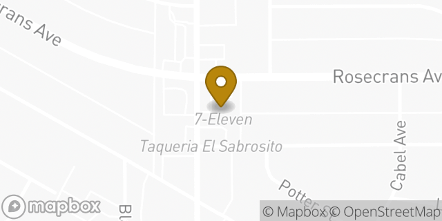Map showing the location of 7-Eleven in Bellflower, CA 90706