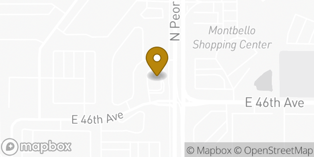 Map showing the location of Peoria St in Denver, CO 80239