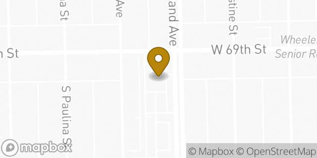 Map showing the location of Bank of America Financial Center & Drive-Thru ATM | Englewood-69th & Ashland in Chicago, IL 60636