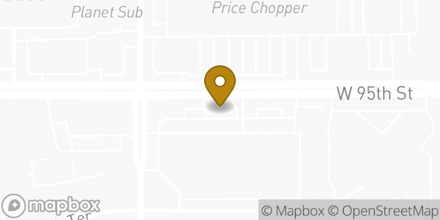 Map showing the location of Starbucks in Overland Park, KS 66206