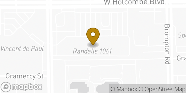 Map showing the location of Randalls in Houston, TX 77025