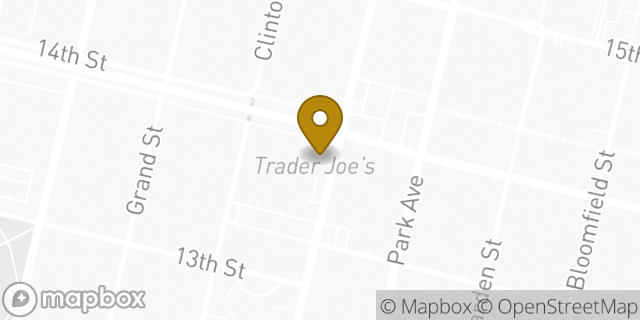 Map showing the location of Trader Joe's in Hoboken, NJ 07030