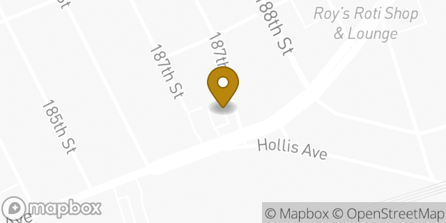 Map showing the location of Dunkin' in Hollis, NY 11423