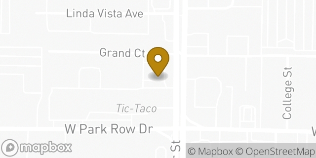 Map showing the location of Chipotle Mexican Grill in Arlington, TX 76013