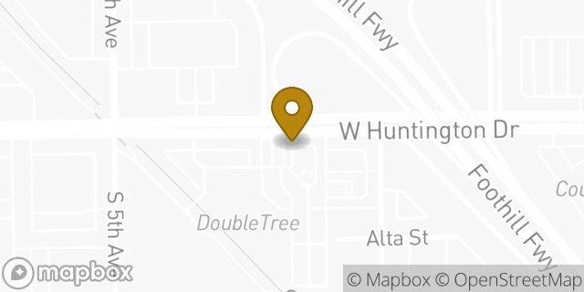 Map showing the location of Starbucks in Monrovia, CA 91016
