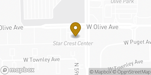 Map showing the location of Starbucks in Glendale, AZ 85302