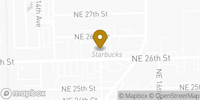Map showing the location of Starbucks in Fort Lauderdale, FL 33305