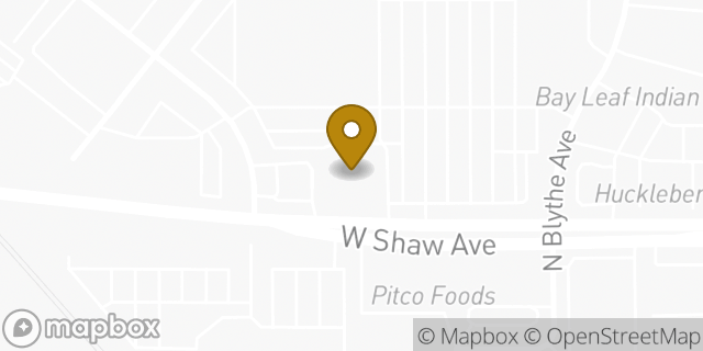 Map showing the location of AutoZone in Fresno, CA 93722