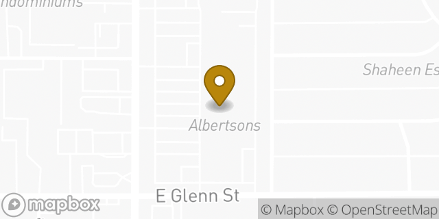 Map showing the location of Albertsons in Tucson, AZ 85719