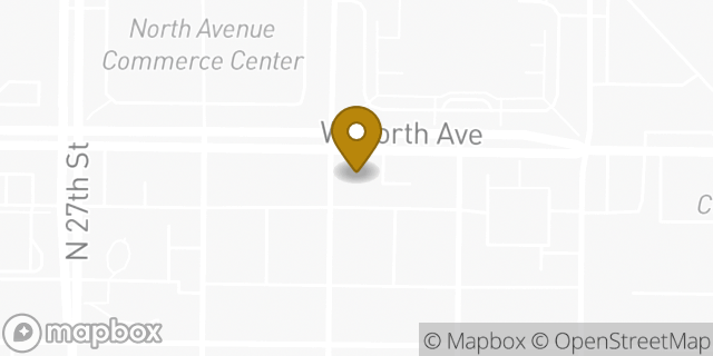 Map showing the location of AutoZone in Milwaukee, WI 53205