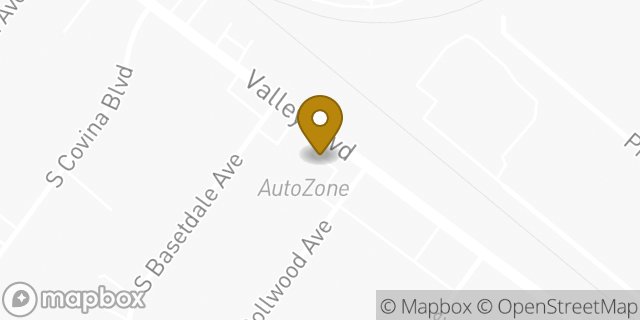 Map showing the location of AutoZone in La Puente, CA 91746