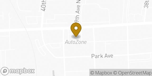 Map showing the location of AutoZone in Nashville, TN 37209