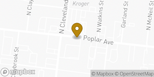 Map showing the location of ATM Kroger in Memphis, TN 38104