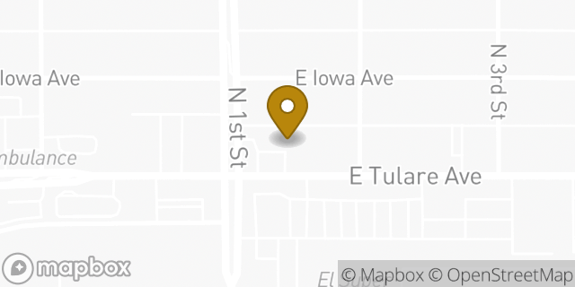 Map showing the location of Subway in Fresno, CA 93702