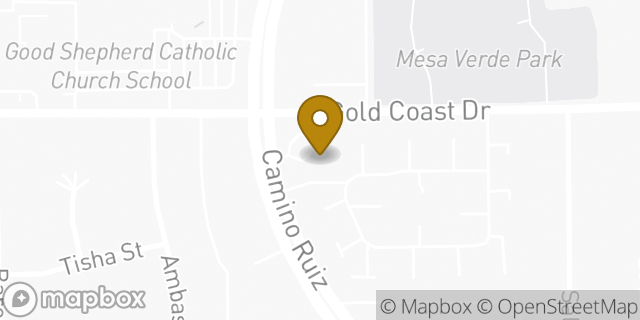 Map showing the location of Amazon Locker - Tenpeak in San Diego, CA 92126