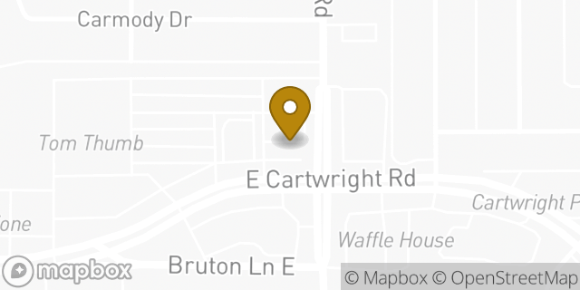 Map showing the location of Tom Thumb Express in Mesquite, TX 75149