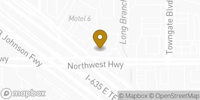 Map showing the location of Starbucks in Garland, TX 75041