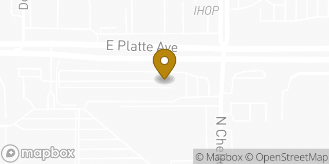 Map showing the location of Uber Colorado Springs in Colorado Springs, CO 80909