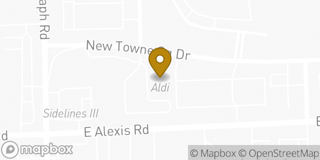 Map showing the location of Aldi in Toledo, OH 43612