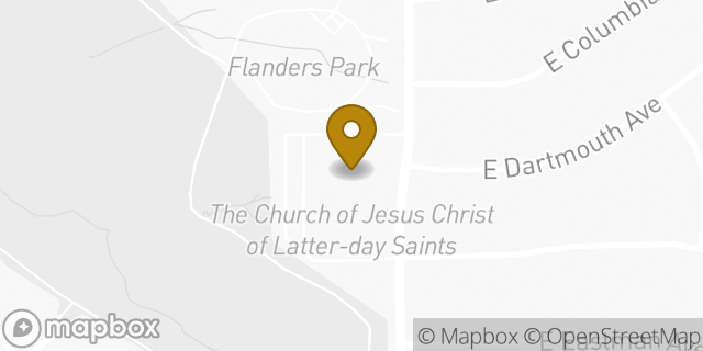 Map showing the location of The Church of Jesus Christ of Latter-day Saints in Aurora, CO 80013