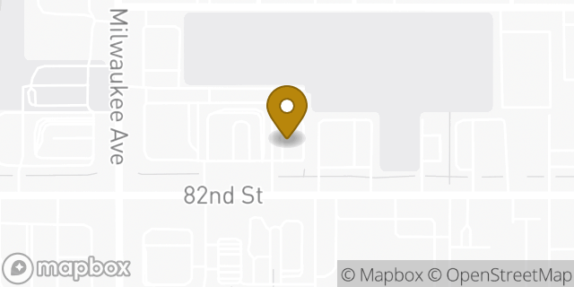 Map showing the location of 82nd & Milwaukee in Lubbock, TX 79424