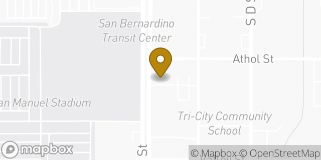 Map showing the location of Enterprise Rent-A-Car in San Bernardino, CA 92401
