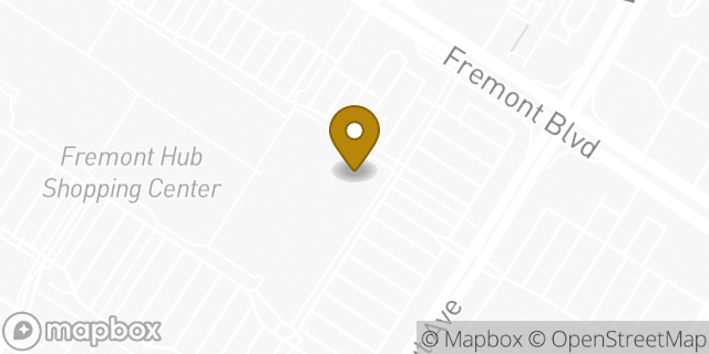 Map showing the location of Starbucks in Fremont, CA 94538