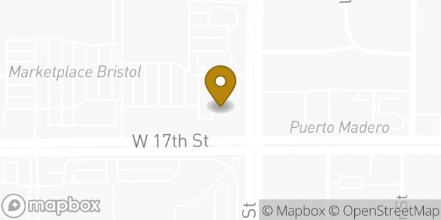 Map showing the location of Starbucks in Santa Ana, CA 92706