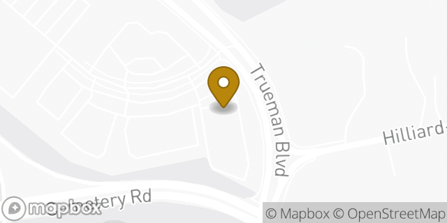 Map showing the location of Staples in Hilliard, OH 43026