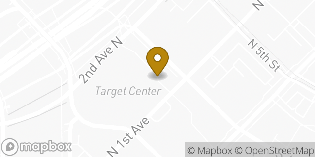 Map showing the location of Life Time Target Center in Minneapolis, MN 55403