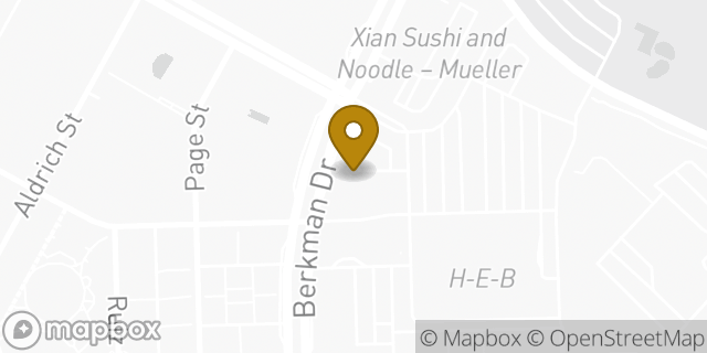 Map showing the location of Mueller Market District in Austin, TX 78723