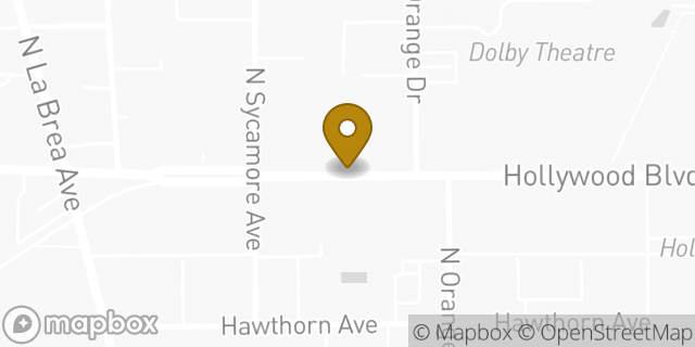 Map showing the location of Bank of America Walk-Up ATM | Hollywood Galaxy in Los Angeles, CA 90028