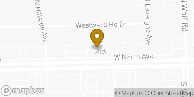 Map showing the location of Aldi in Northlake, IL 60164