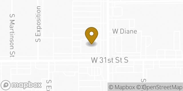 Map showing the location of Bank of America in Wichita, KS 67217