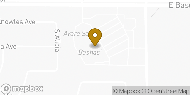 Map showing the location of Starbucks Coffee Company in Mesa, AZ 85209