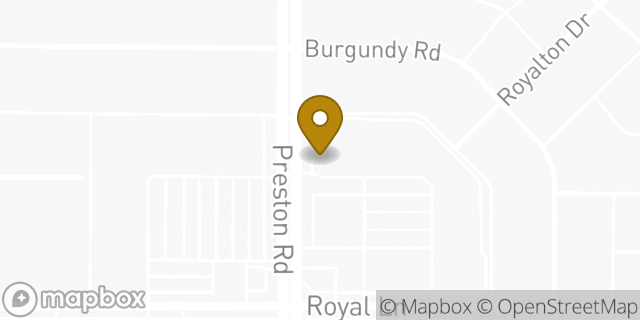 Map showing the location of Starbucks in Dallas, TX 75230