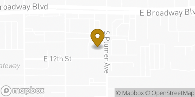Map showing the location of AutoZone in Tucson, AZ 85719