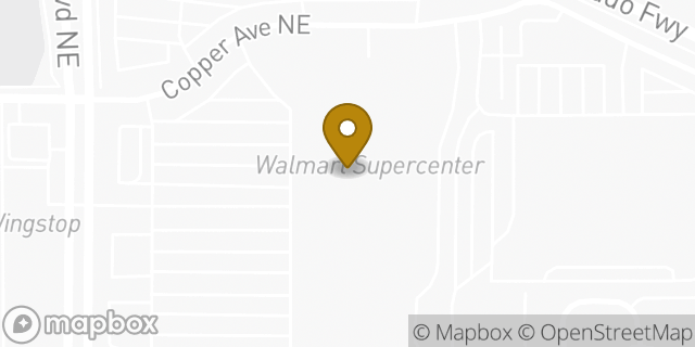 Map showing the location of Walmart in Albuquerque, NM 87123