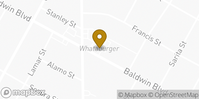 Map showing the location of Whataburger in Corpus Christi, TX 78405