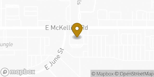 Map showing the location of Bank Of America in Mesa, AZ 85215