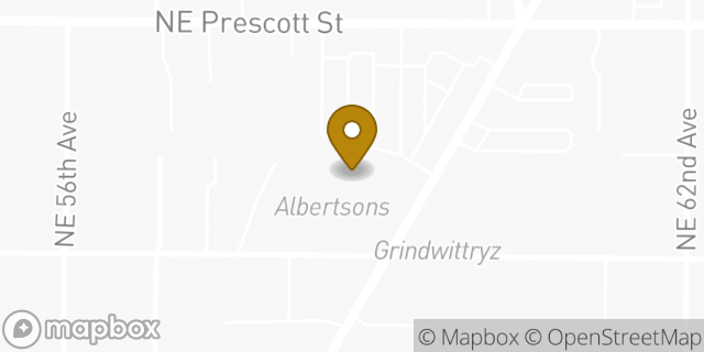Map showing the location of Albertsons in Portland, OR 97218